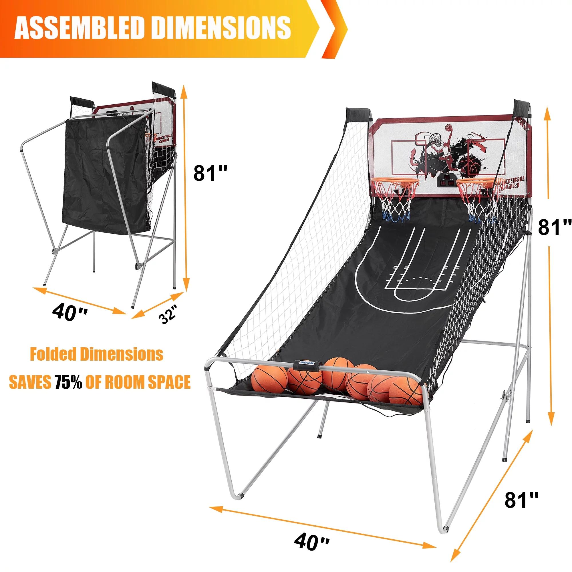 Segmart Foldable Dual Shot Electronic Basketball Arcade Game for Kids & Adults – Indoor/Outdoor Home Basketball Hoop with 6 Balls, 8 Game Modes, LED Scorer & Air Pump, Christmas Gifts for Kids, Black Friday Segmart Foldable Dual Shot Electronic Basketball Arcade Game for Kids & Adults – Indoor/Outdoor Home Basketball Hoop with 6 Balls, 8 Game Modes, LED Scorer & Air Pump, Christmas Gifts for Kids, Black Friday