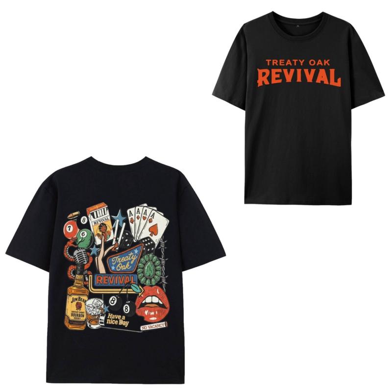100% Cotton Retro Treaty Oak Revival Western Band 2025 Tour Merch, Metal Rock Band Graphic Tee Unisex Man Woman Tee Top Comfortable Gift For Man Woman 42408107