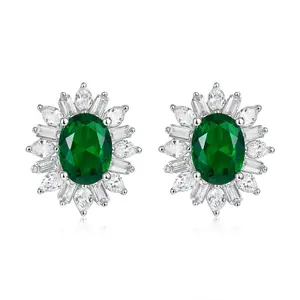 Vintage Crown Emerald Earrings