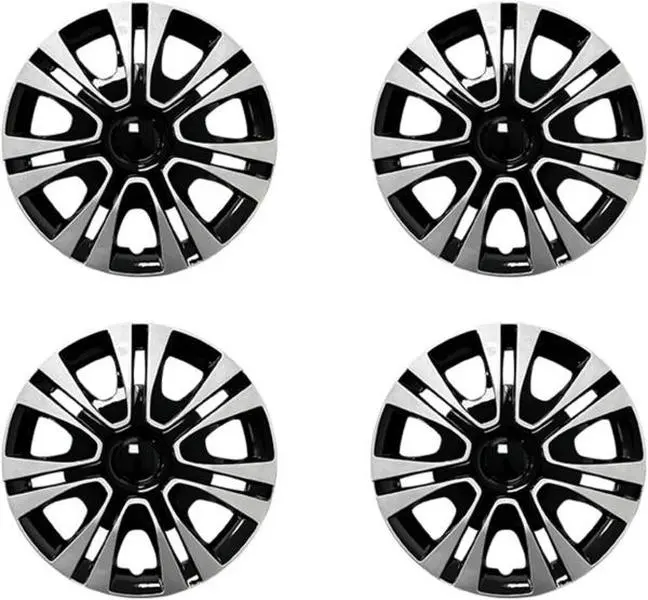 4PCS R15 Wheel Cover Hubcap Universal Auto Replacement Hub Caps Iron Steel Wheel Rim Cover 15 Inch Tire Accessory for Cars Classic Black or Silver Finish Secure Fit No Tools Needed Easy Installation