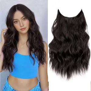 16/20/24 inch 5-barrel one-piece wig, can be easily glued together without any glue, soft, smooth, breathable, with natural luster, easy to maintain and clean, suitable for daily and party use, long curly artificial hair strands