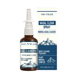 Dr.ville Gentle Saline Nasal Rinse, Natural Nose Cleansing Spray for Daily Wellness, Refreshes and Clears Stuffy Passages 60ml-A