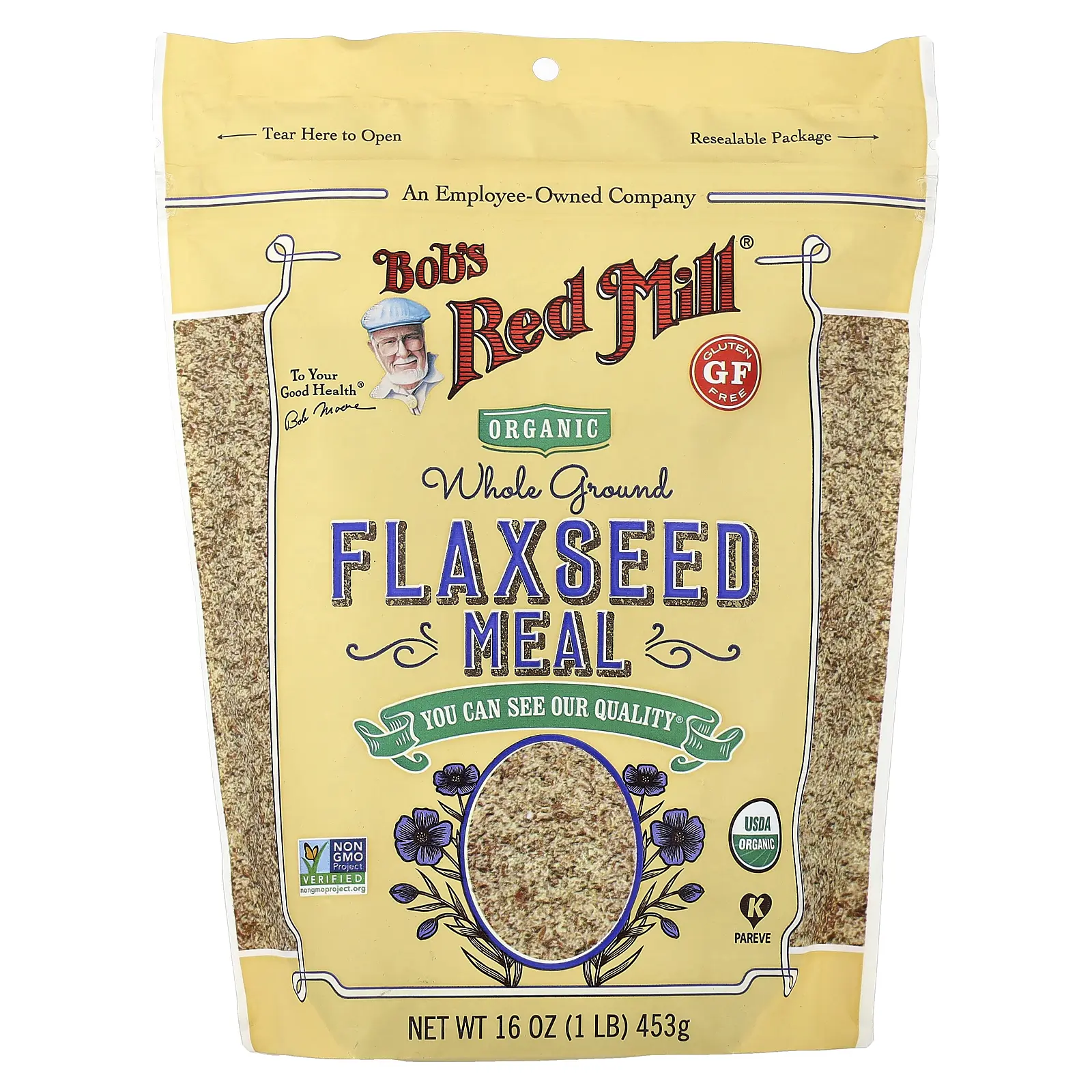 Bob's Red Mill Organic Flaxseed Meal, Whole Ground, 16 oz (453 g)