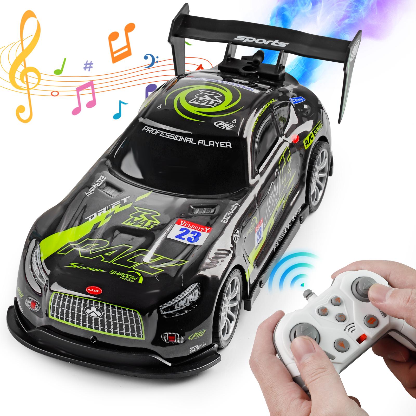 1:16 Alloy Drift RC Car - 4WD Remote Control Drift Car with Flashing LED Lights, Precision Drift Tires, and Steam Nitrous for High-Performance Drift Action