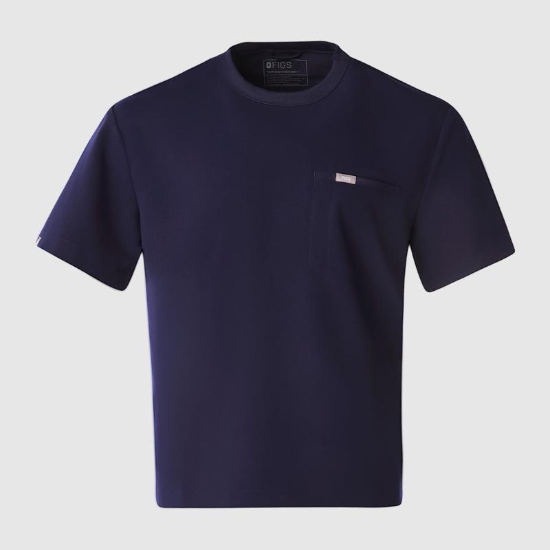 men's Charcoal Easton Relaxed - Crewneck Scrub Top