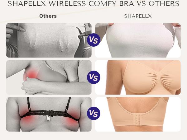 Shapellx Bare Essentials Skin Flow Smooth Unlined Wireless Bra – 3-Pack Bundle