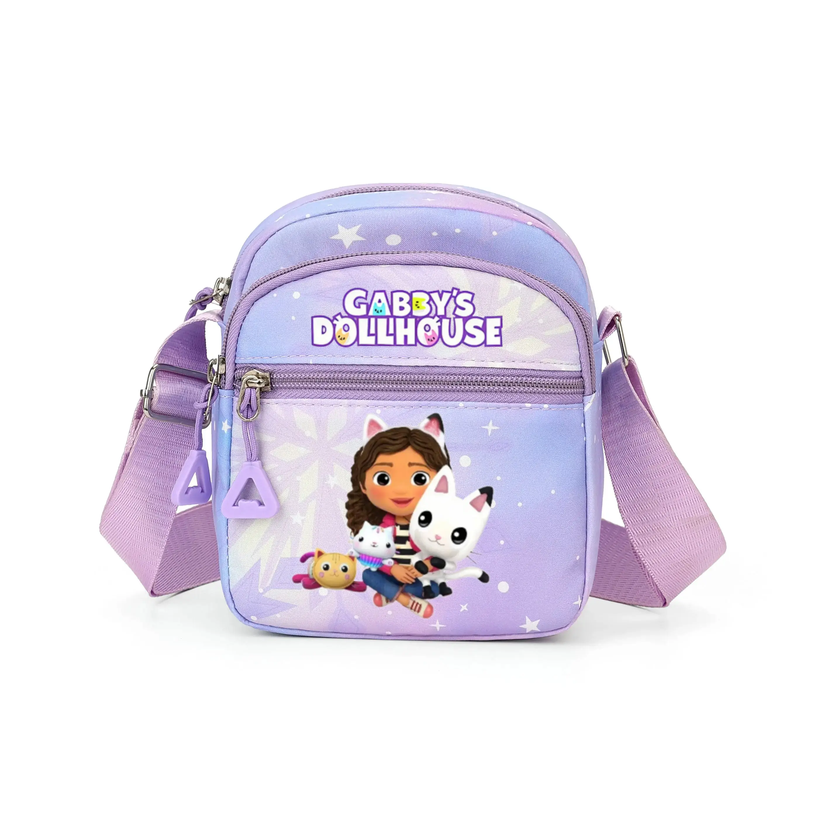 Gabby’s Dollhouse Crossbody Bag for Girls, Purple Mini Shoulder Bag with Adjustable Strap for School & Travel