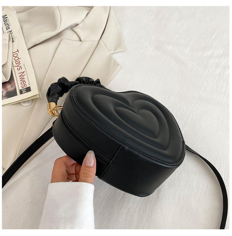 Women’s Heart-Shaped PU Leather Shoulder & Crossbody Bag – Small Designer Handbag