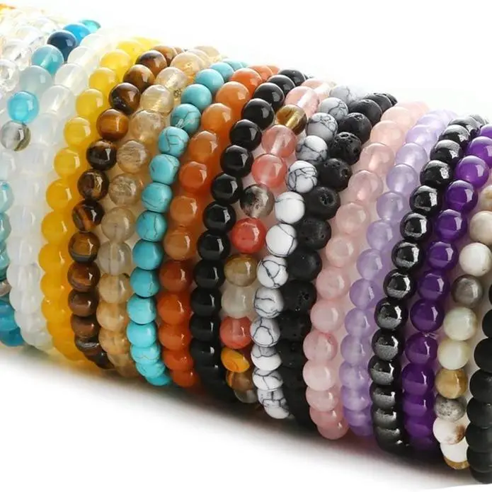 10 Pcs Natural Crystal Bracelet Set Healing and Energizing Wrist Accessories