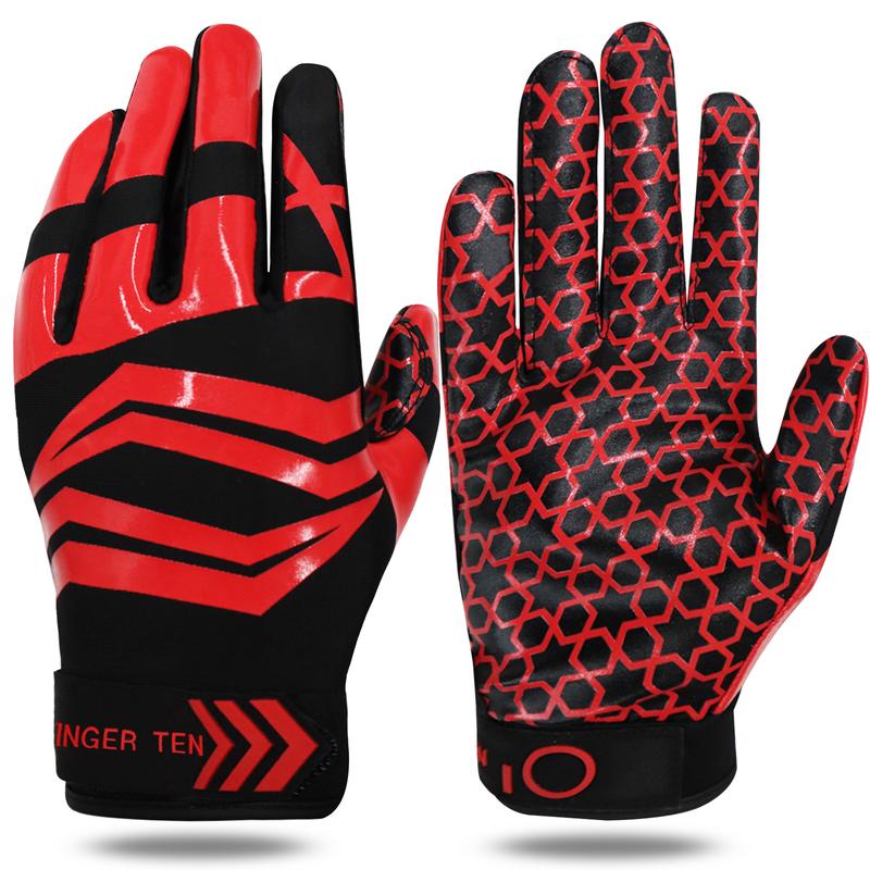 Football Receiver Gloves Men Adult Receiving Gloves Pro 2.0 Grip Gloves Breathable in Red Blue White Small Large Medium X-Large