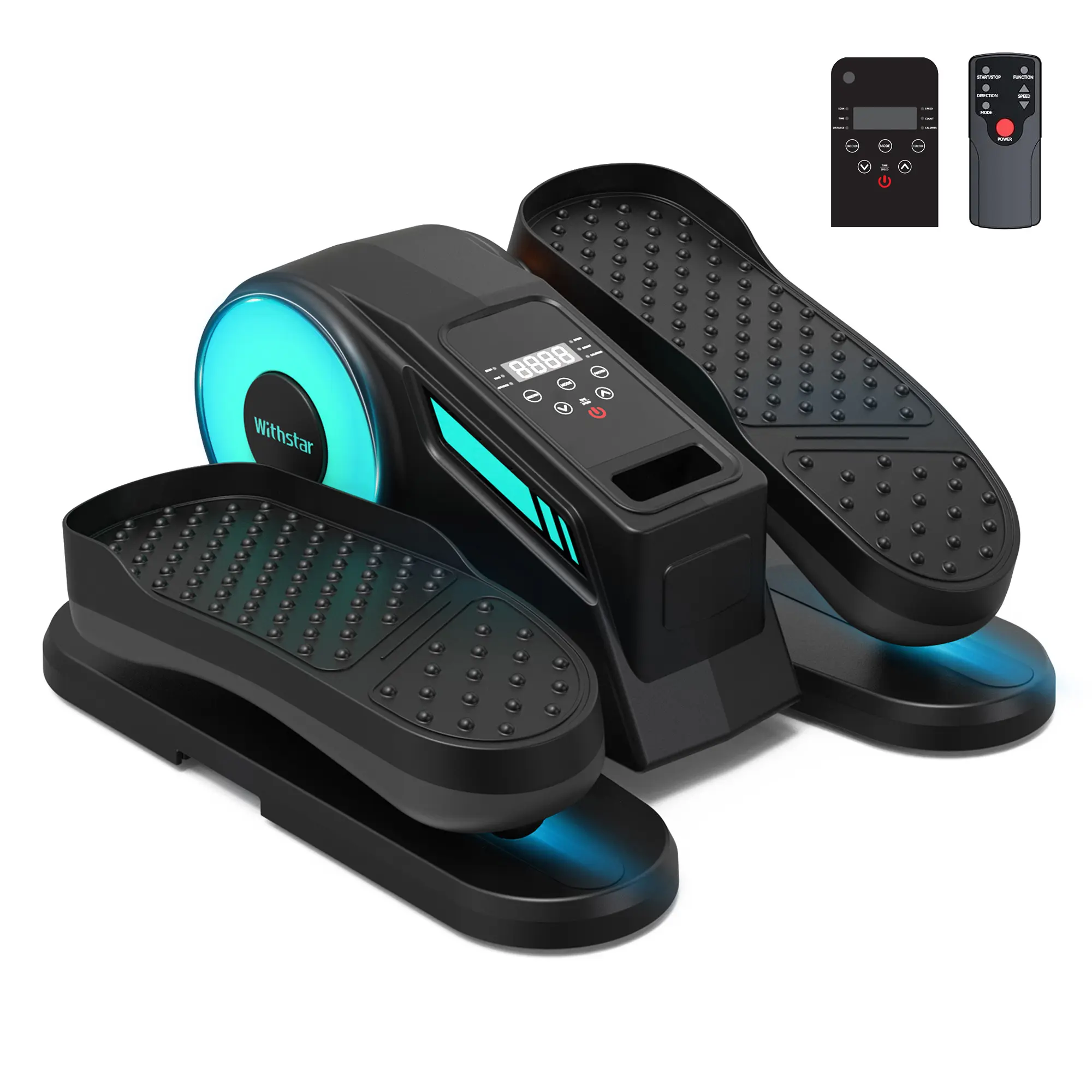 Withstar Under Desk Elliptical Machine, Electric Seated Pedal Leg Exerciser for Seniors with Remote Control, 12-Speed Manual & Auto Modes, Anti-Slip Quiet Portable Design for Home Office Fitness Training Summervibes
