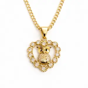 Owl pendant with a Cuban chain 3 mm wide 20 inches long