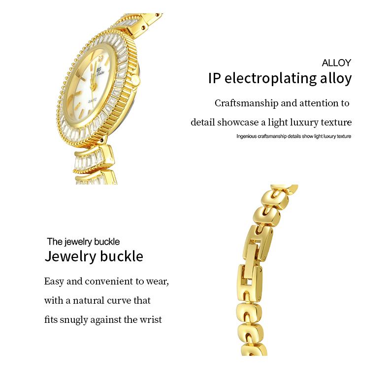 Gold Jewelry Bracelet Watch for Women Luxury Round Dial Full Crystal Design 30M Waterproof Stainless Steel Elegant Wristwatch Fashion Jewelry Gift for Her Sparkling Ladies Watch Trendy Golden Accessories Casual Dress Style