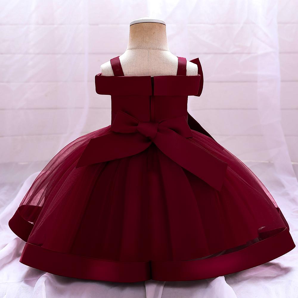 5081 Girl Princess Dress Flower Bow Elegant A-line Princess Skirt Perfect for Performance Wedding Parties and Summer Wearing Fashionable Design