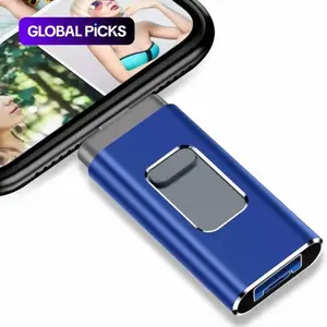 4-in-1 High-Speed USB 3.0 OTG Flash Drive, Compatible with iPhone & Type-C & Android & PC, Portable Drive iPhone Photo Stick, Plug and Play with App, 2TB