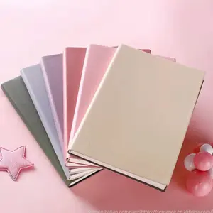 A6 PU Candy Color Cover Notebook Grid Paper 80 Sheets