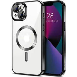 Entronix Case Transparent Case for iPhone 14 Clear Magnetic Case, [ Resistant] Slim Fit Shockproof Crystal Case Cover Protective Wireless Protector Dustproof