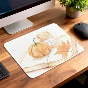 Autumn Aesthetic Desk Pad | Non-Slip Mouse Mat with Reinforced Edges | Premium Fabric for Precise Control | 8.27x10.24 inches Cozy Fall Office & Gaming Setup