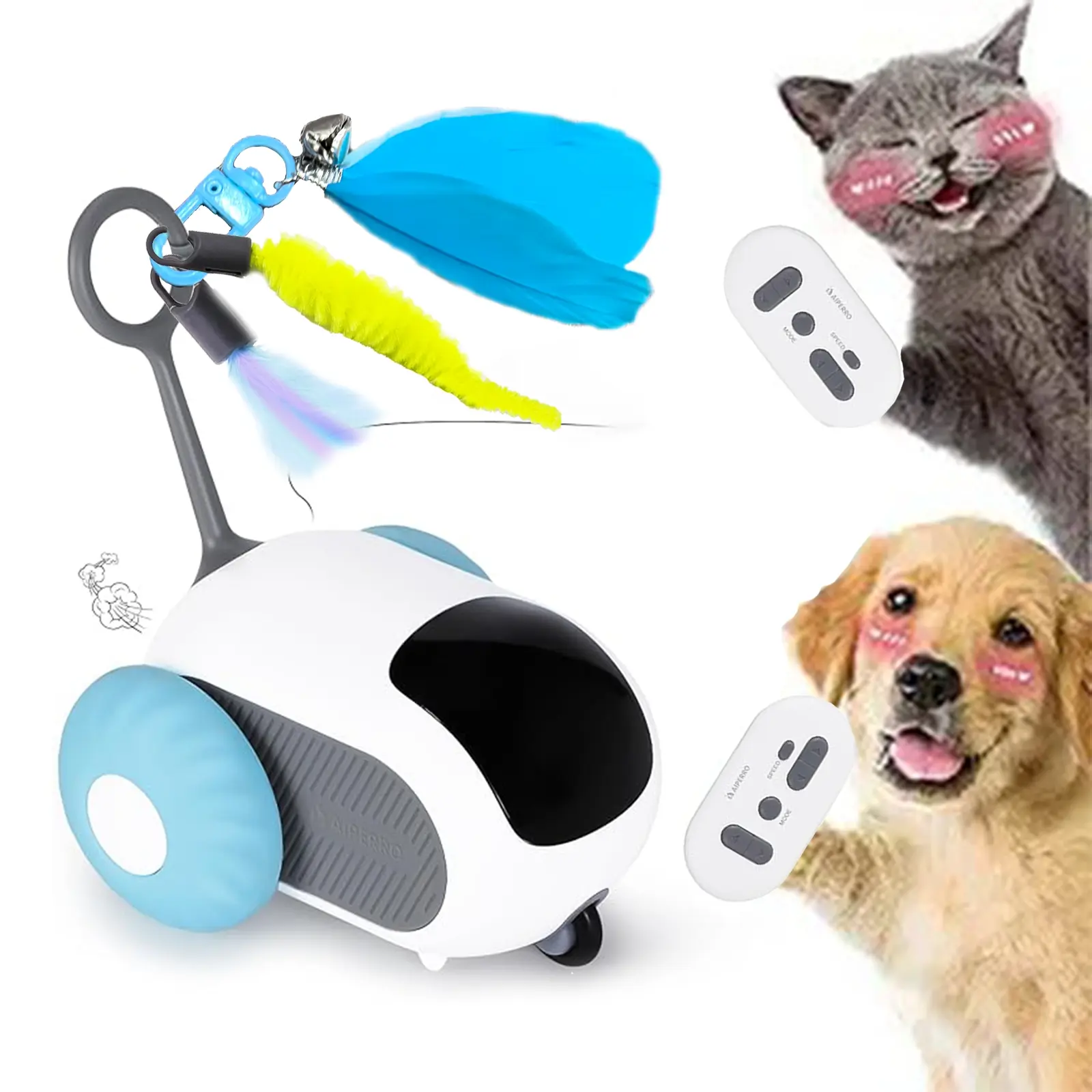 Four angels-Remote Control Smart Electric Cat Toy,Interactive Cat Toys for Indoor Cats,Gravity Automatic Mobile Car Toy,Cat Mouse Toys,Moving Cat Toy, USB Rechargeable cat  accessories automatic  cat  toy cat  toys  indoor  cats-MPPC1