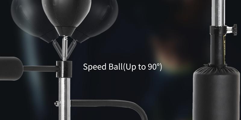 Soozier 3-in-1 Boxing Bag Freestanding Punching Bag with 2 Speed Bag, 360° Relax Bar, Reflex Bag, Adjustable Height