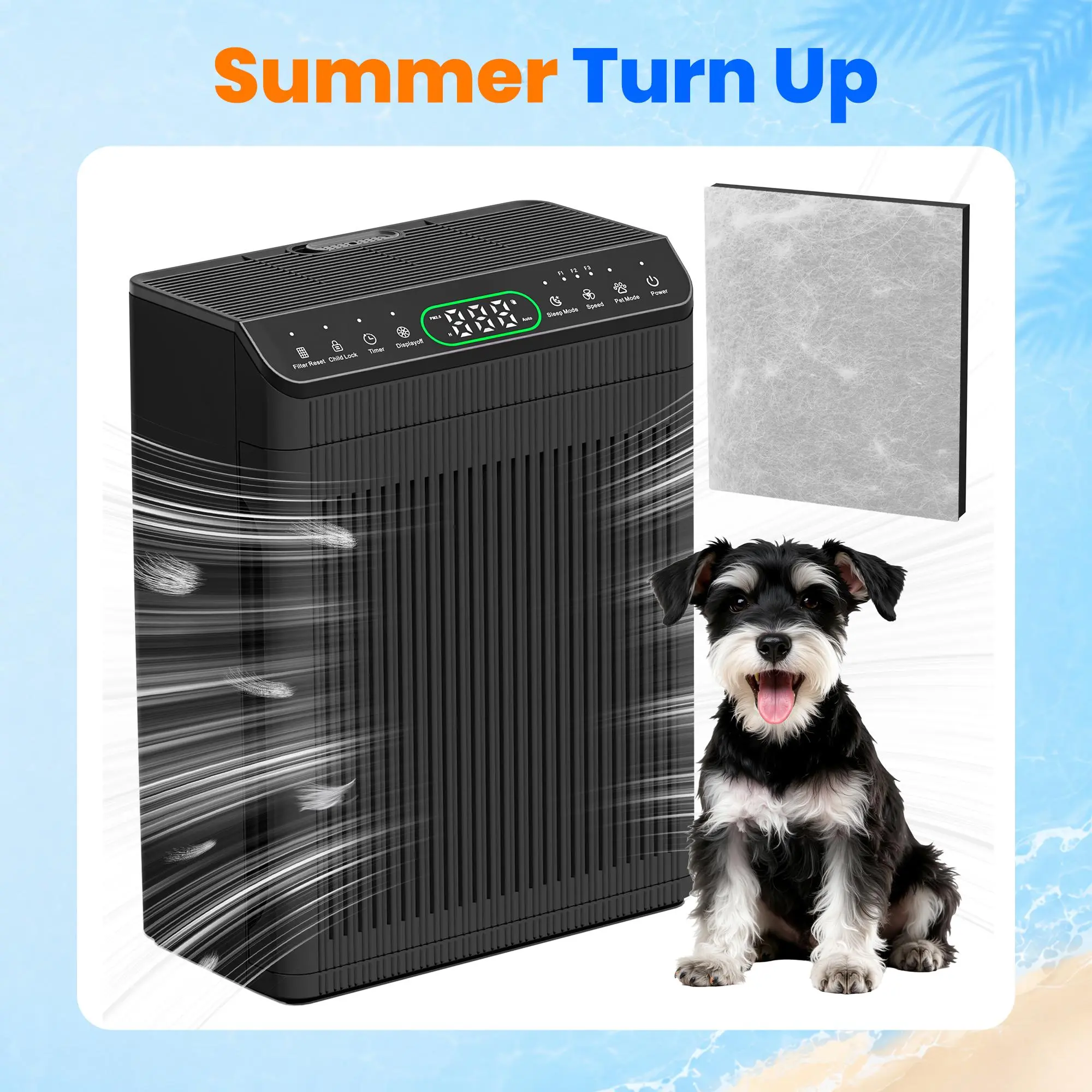 MORENTO 066 HEPA Air Purifier for Large Rooms (Up to 1,690 ft²) - Pet Mode, Aromatherapy, Real-Time PM2.5 Monitor for Wildfire Smoke, Removes Smoke, Pollen, Pet Dander, Room Decor-Friendly Household Appliance