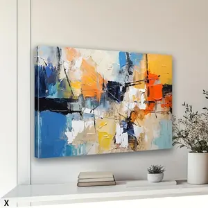 Framed, abstract canvas mural framed modern colorful textured background poster, framed large mural, suitable for living room and bedroom decoration.	
