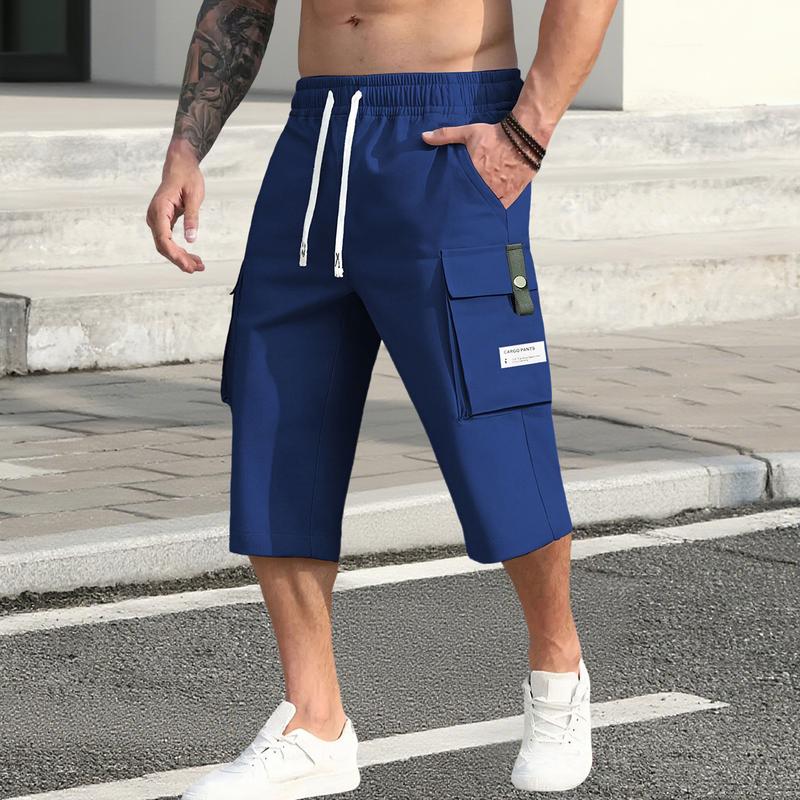 Men's Tooling Shorts - Loose Version, Casual Cropped Pants with Multiple Utility Pockets - Non-Stretch Fabric for Daily, Office, Outdoor Activities - Casual Dress - Easy Care Design, Sturdy Structure, Functional Pockets, Perfect for Everyday Wear