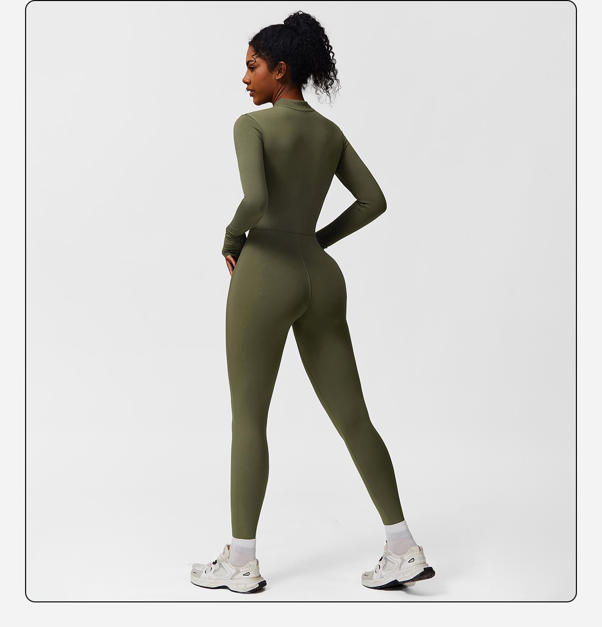 Women's Solid Zip-Up Skiing Jumpsuit by MFVIM - Casual Sporty Long-Sleeve Jumpsuit for Skiing and Cycling, Ladies' Activewear for Fall and Winter Workout Gym Clothing SpringStatements