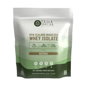 TAHA Natural Whey Protein Isolate – Unflavored Grass-Fed Protein Powder | 30g Protein Per Scoop | Clean, Free-Range Whey From New Zealand | No Artificial Sweeteners | Muscle Recovery & Strength Support