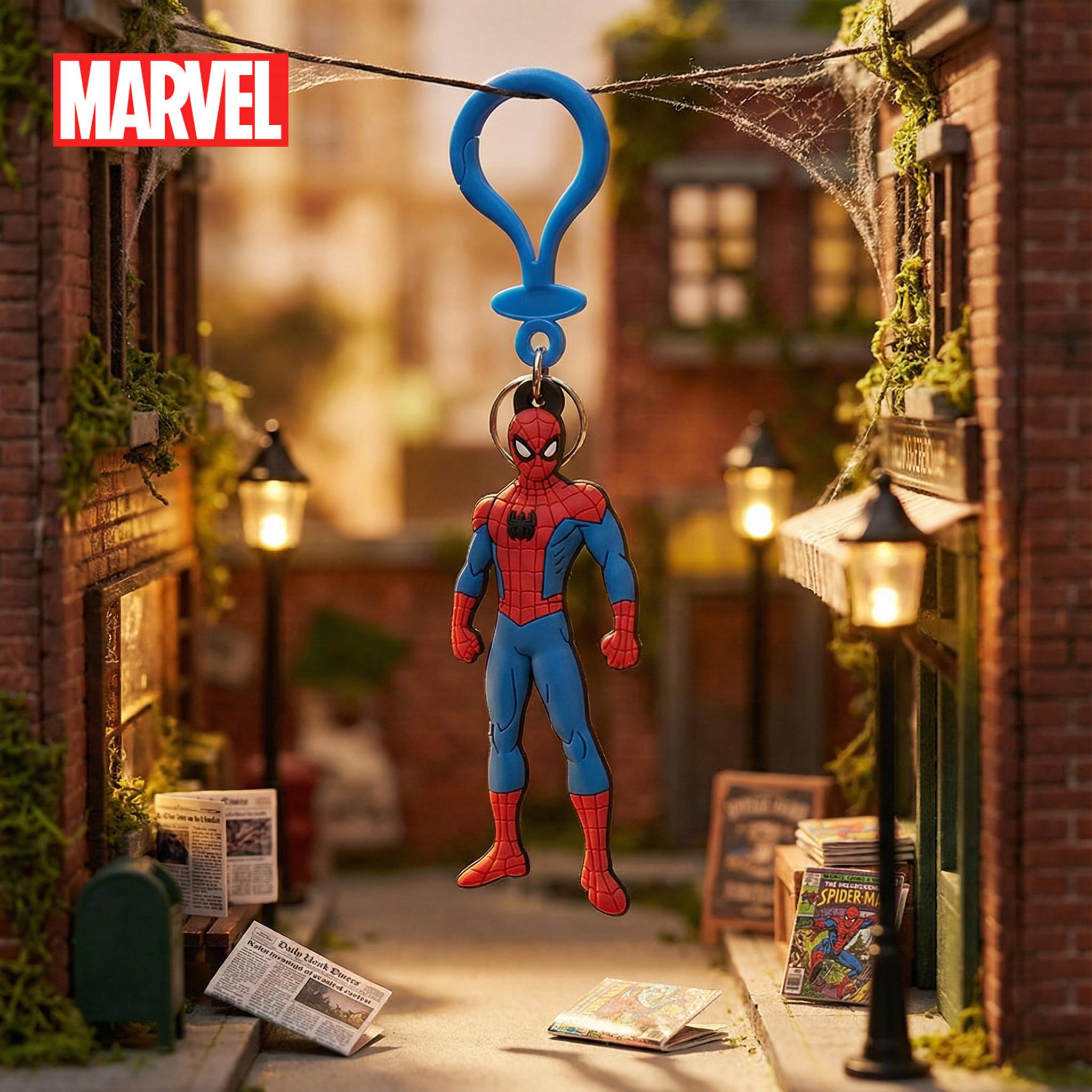 Marvel Officially Licensed PVC Keychain 1PC - Spider-Man, Deadpool & Iron Man - Soft Rubber Keyring Bag Charm & Backpack Accessory