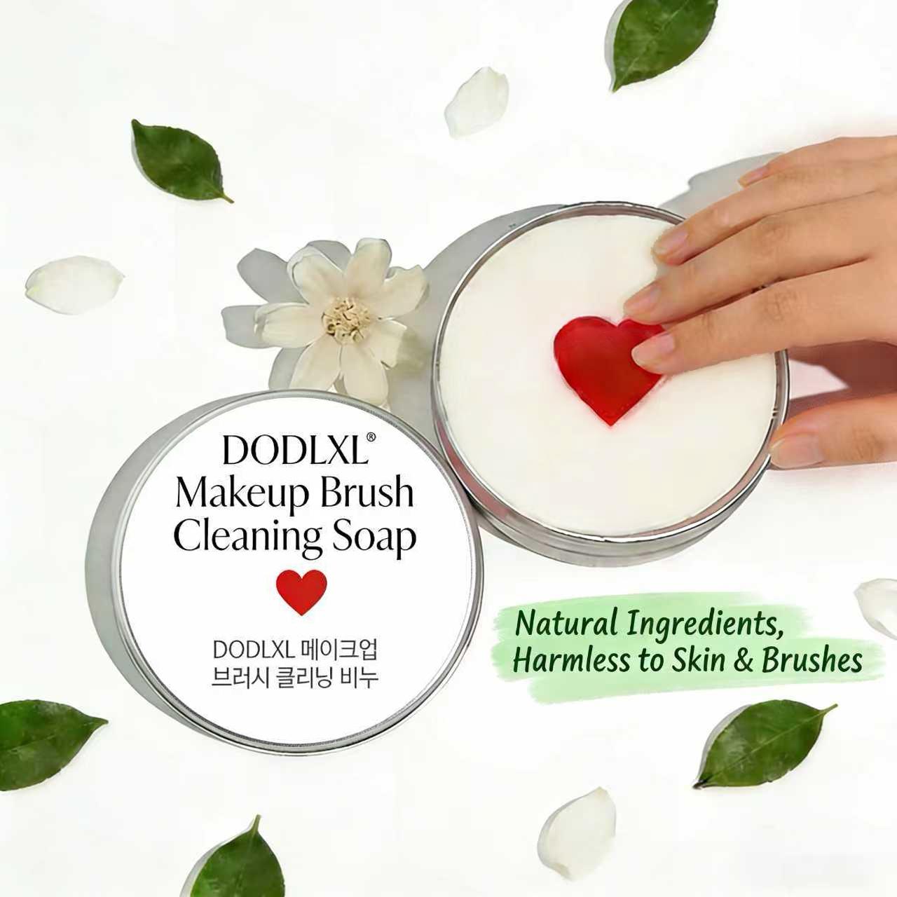 DODLXL Makeup Brush Cleansing Soap with Silicone Cleaning Pad - Solid Form, Sodium Stearate, Effective Cleaning, 3.52oz/100g Makeup Brush Cleaner for Use with Pad, Makeup Brush Cleaning