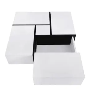 Modern Coffee Table with Hidden Storage Drawers & Sliding Top – Smart Living Room Center Table