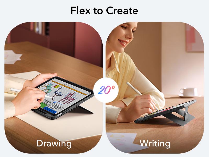 ESR Flex Keyboard Case for iPad A16/10th Gen, Ultra-Light Magnetic Detachable Keyboard for iPad 10.9" with Writing/Viewing Modes, Larger Precision Trackpad Adjustable Stand