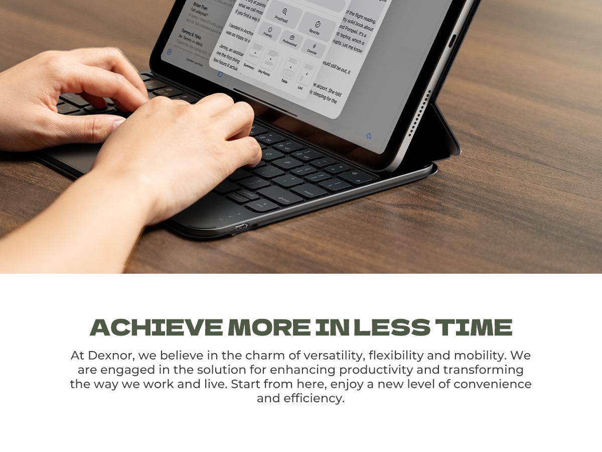 Dexnor Keyboard Case for iPad Air 11 inch (M3 2025/M2 2024) & iPad Pro 11 (4th/3rd/2nd/1st Gen) & iPad Air 5th/4th Gen Case with Keyboard Ultra-Thin Magnetic Detachable Trackpad Backlit