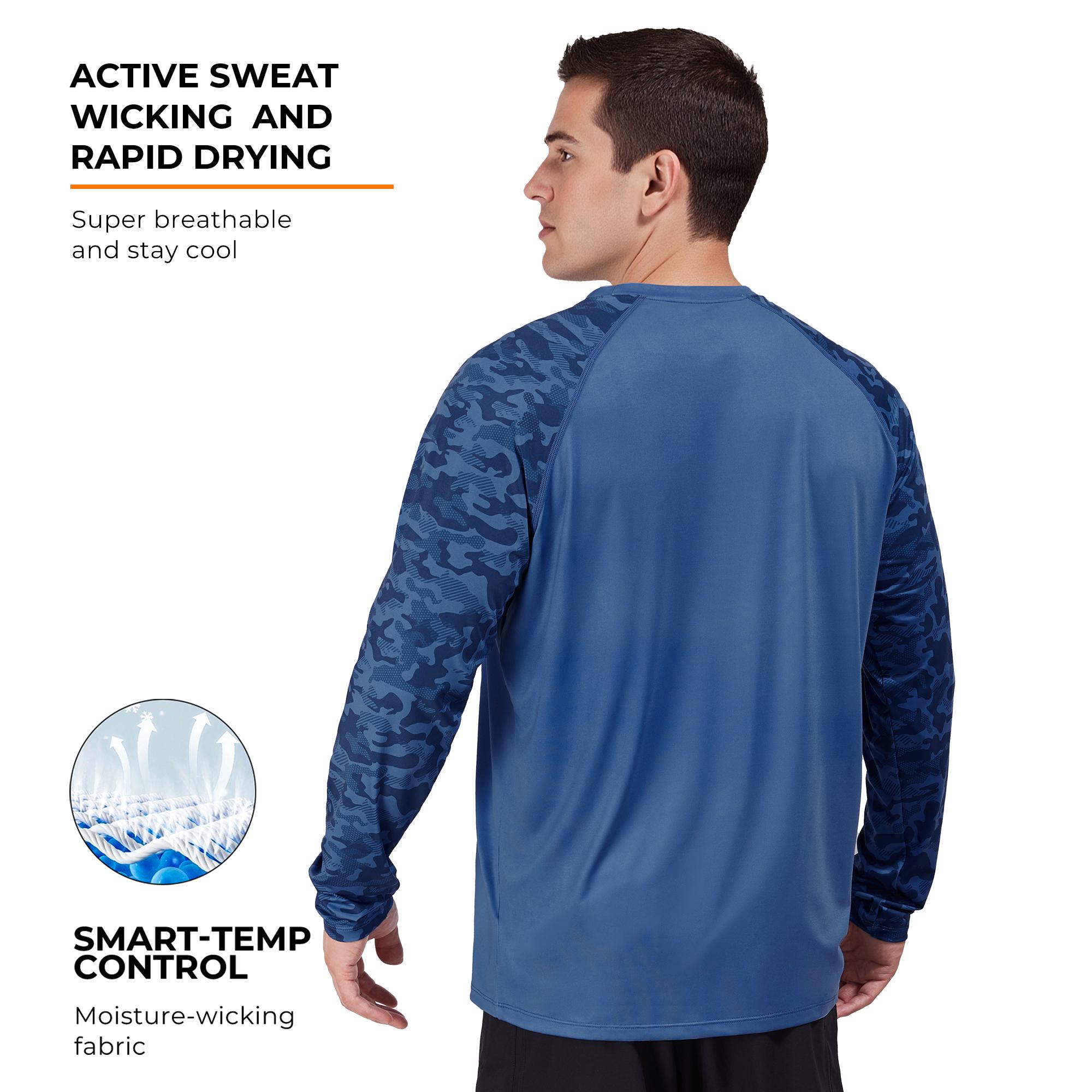 RODEEL 932 Long Sleeve Shirts Men UPF 50+ Sun UV Protection Lightweight Quick Dry Moisture Wicking Breathable Cooling Activewear for Outdoor Sport Gym Workout Running Hiking Camping Fishing Boating Construction Landscaping, Holiday Gift