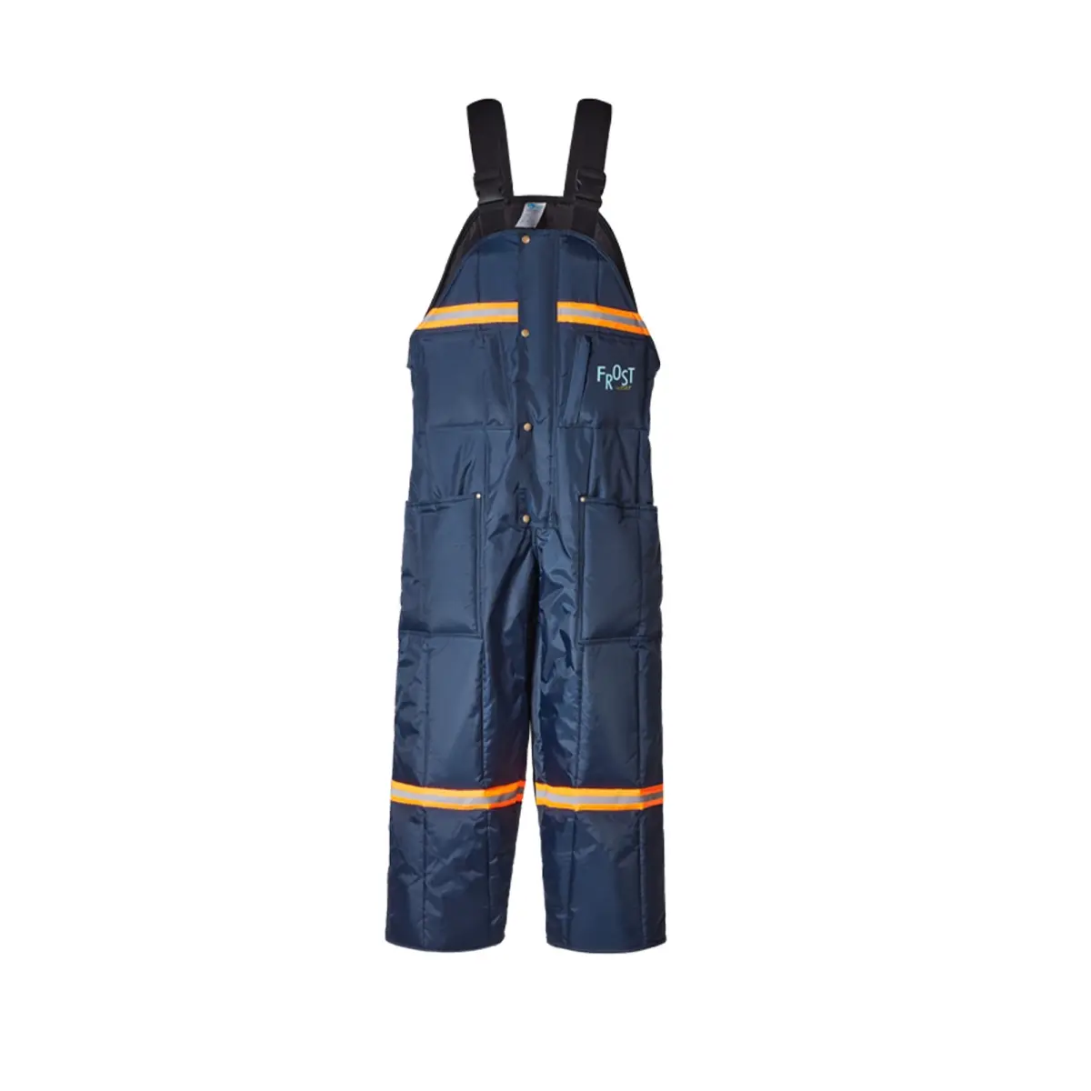 2W International Women's Insulated Freezer Bib Overalls, -50°F Rated Heavy Duty Water Repellent Nylon with Pockets and Reflective Trim, Snap, Zip, Insulated Pockets, Full Length, Large Size, Freezer Work, Insulated Waist Pockets, Heavy Duty Freezer Bib
