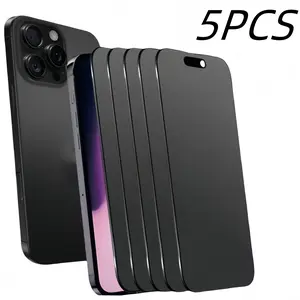 5PCS Screen Privacy Protection Film for iPhone 15 Pro Max 16 15 14 17 13 11 12 Pro Max 16E 17 17AIR 9H Hardness Full-Screen Coverage Scratch-Resistant Shatterproof Anti-Fingerprint Anti-Oil Compatible with Phone Cases