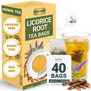 LeafLea Licorice Root Tea Bags, 100% Pure Licorice Spice Tea, Herbal Infusion to Digestive Comfort & Promote Respiratory Health, Te De Regaliz, Caffeine-Free, Sugar-Free, Soothing Flavor