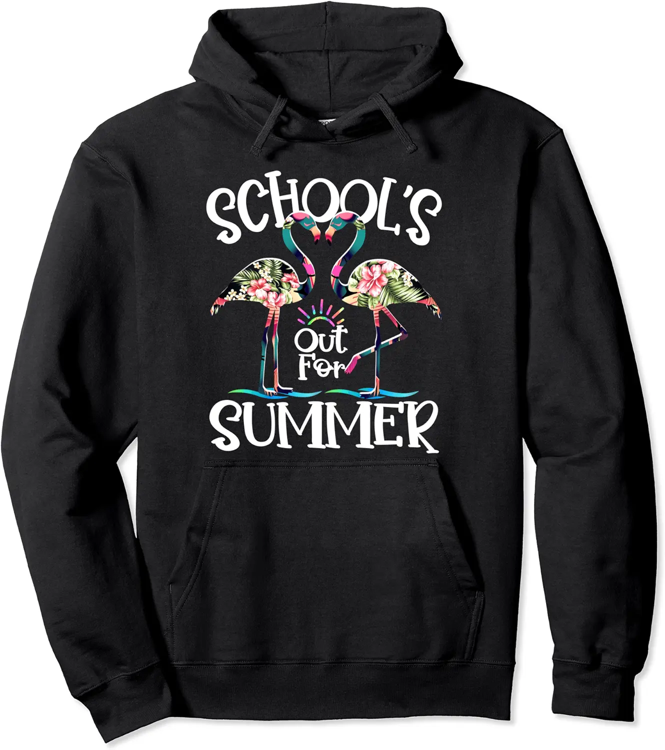 School's Out For Summer Tie Dye Floral Flamingo couple Pullover Hoodie - Matthewmatt Shop 82B0C6SXVKFW
