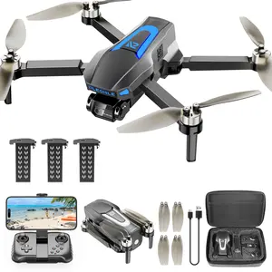 PLEGBLE Drones with Camera for Adults 4K, Brushless Motor Drone for Kids Beginners, FPV Foldable RC Quadcopter with 3 Batteries, 45 Mins Long Flight,  WiFi, Gesture Photography,  Beyond-Range Loss Alert, Toys Gifts for Men Boys
