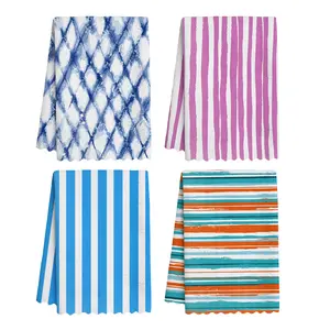 4pcs Colorful Striped 16*24Inch Kitchen Towels Quick Drying And Durable for Kitchen Baking Hotel Gym Spa Use Holiday Party Gift