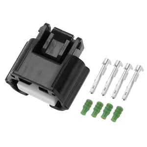 1 Set 4 Pin Front Camera Connector Plug 1.5mm Series Female Wire Terminal Connector for Nissan Maxima 2016-2018 Plastic Tin-Plated Copper Black