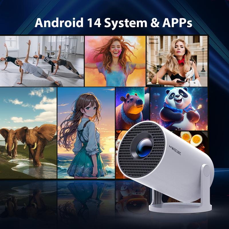 HY300Pro Projector 290ANSI Dual WiFi6 Auto Keystone Correction 8K/4K/1080P Decode BT5.4 Smart Android 14 Native 1280*720P Built-in Speaker Portable Home Cinema Movie HY300Pro Projector 290ANSI Dual WiFi6 Auto Keystone Correction 8K/4K/1080P Decode BT5.4 Smart Android 14 Native 1280*720P Built-in Speaker Portable Home Cinema Movie