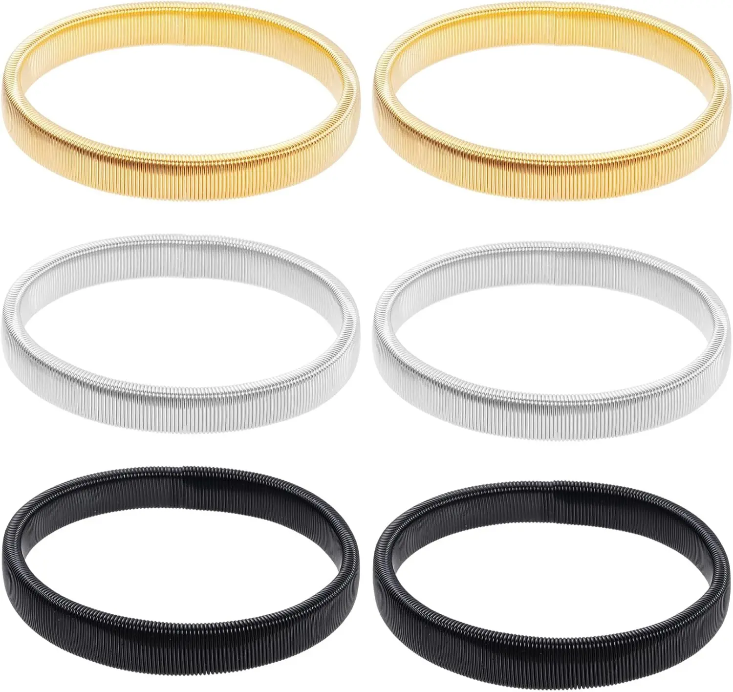 6 Pieces Shirt Sleeve Holders Stretchy Metal Armbands Anti-Slip Garters Fixing Long Sleeves for Men Women(Gift)