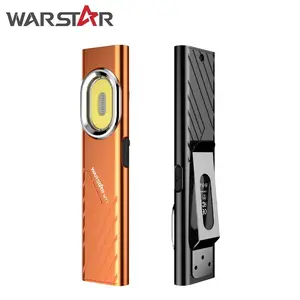 WARSTAR WT7 600LM Outdoor Magnetic Suction Pocket Flashlight , Slim USB-C charging LED Rechargeable IPX4 Hands-Free Work  for Camping, Car Repair & Emergency EDC side light