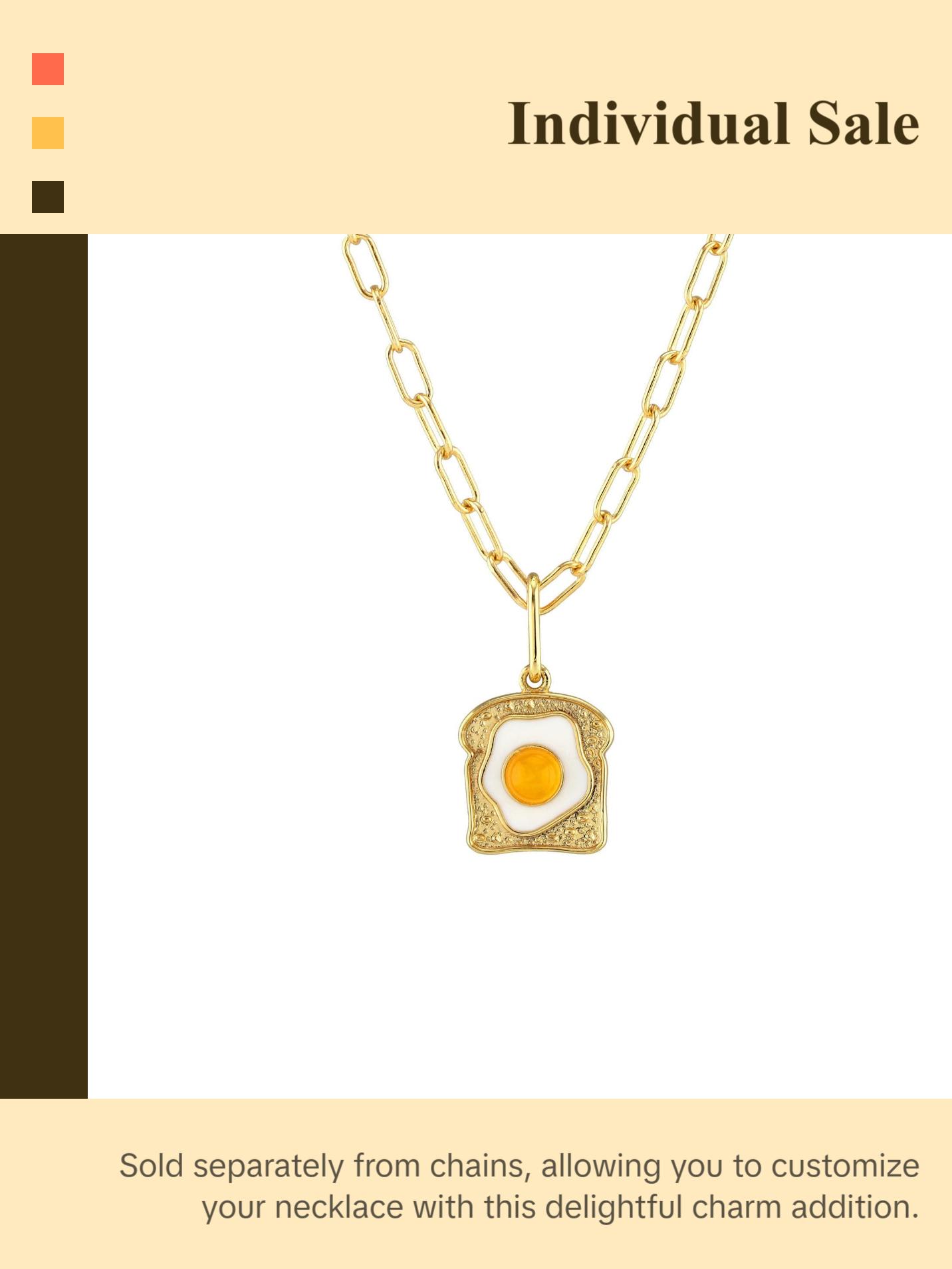 Egg on Toast Enamel Charm