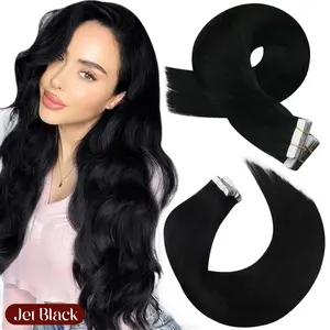 MORESOO Straight Tape-In Human Hair Extensions Natural Straight Remy Hair Seamless Tape Ins Invisible Real Human Hair Tape on Black Human Hair Extensions SpringStatements