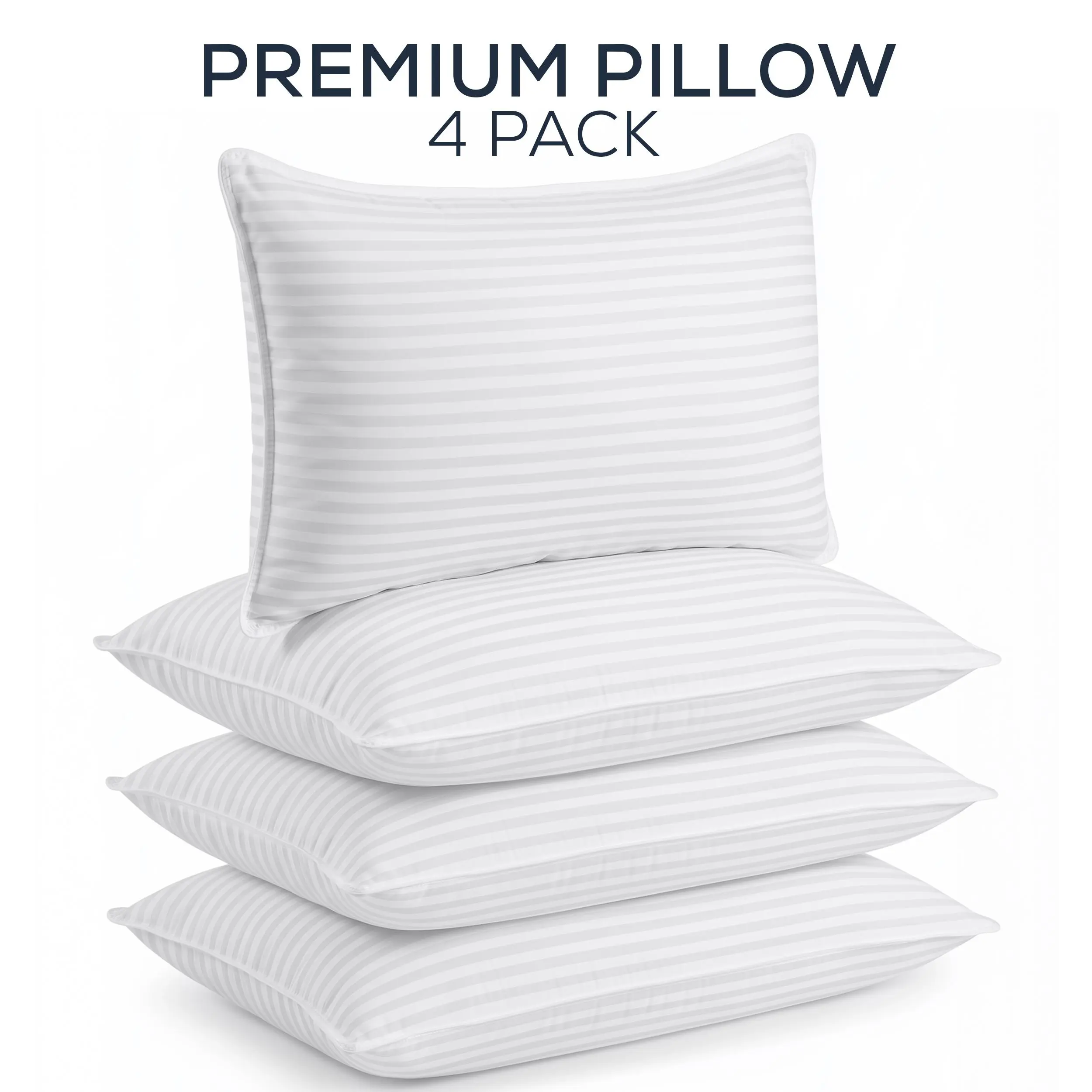Utopia Bedding Premium Hotel Pillow Set of 4 -  Pillows for Side Back & Stomach Sleepers - Comfortable 9 Inch Thick Pillows for Ultimate Rest Restful