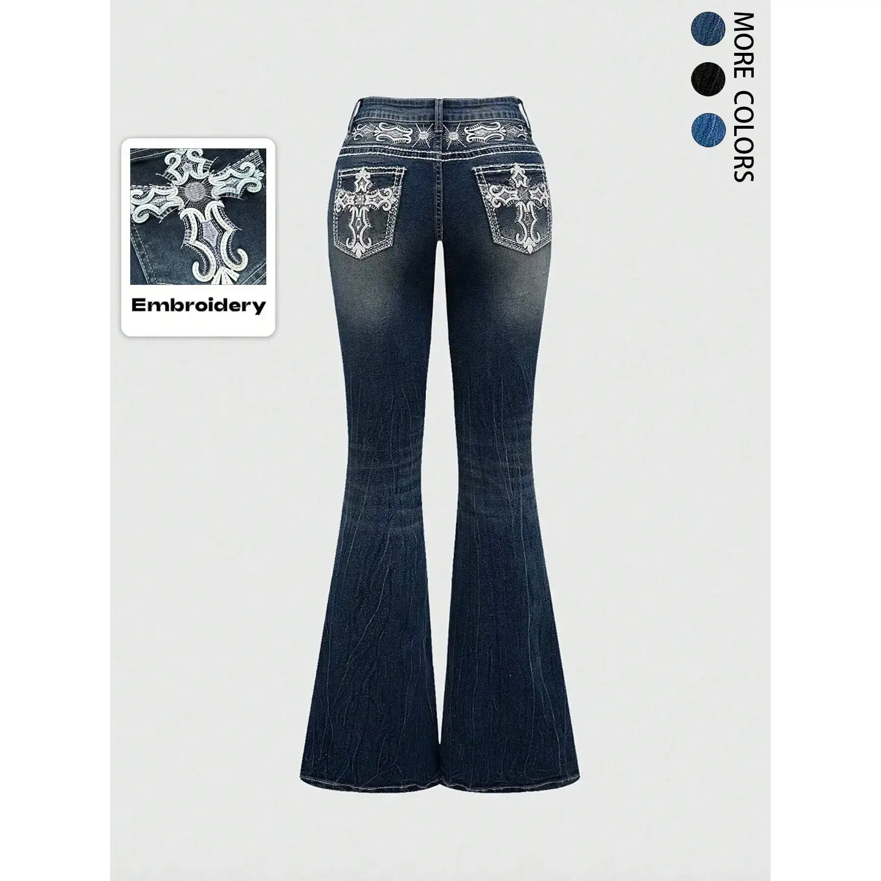 tornado mart tribal flared jeans - TikTok Shop
