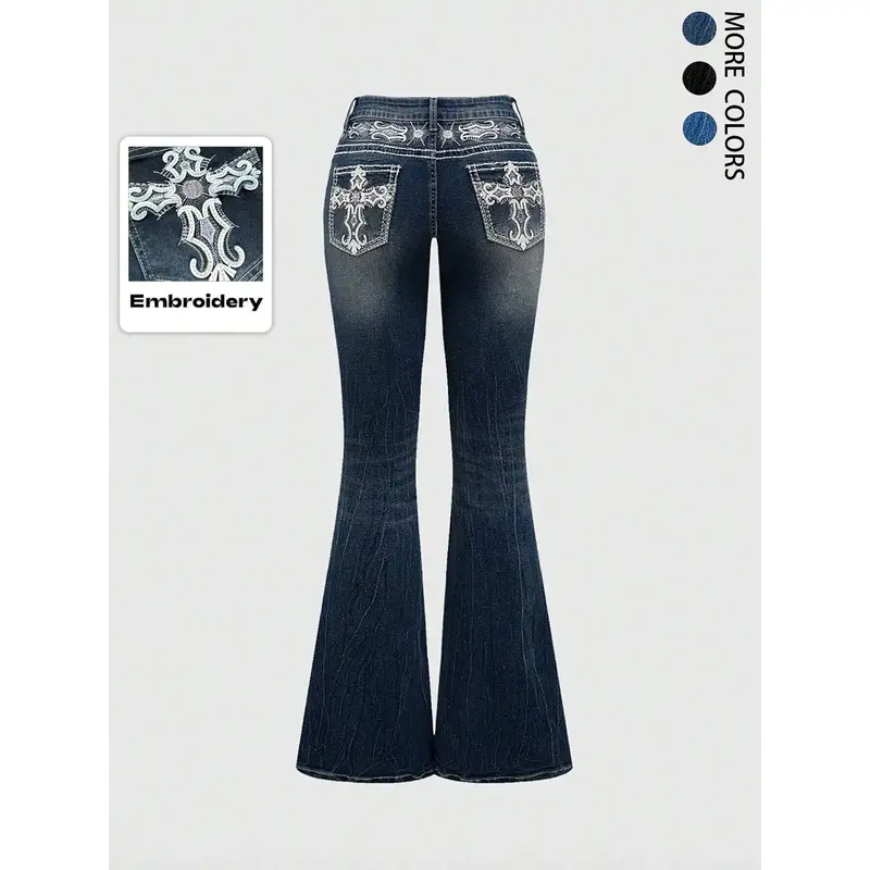 tornado mart tribal flared jeans - TikTok Shop